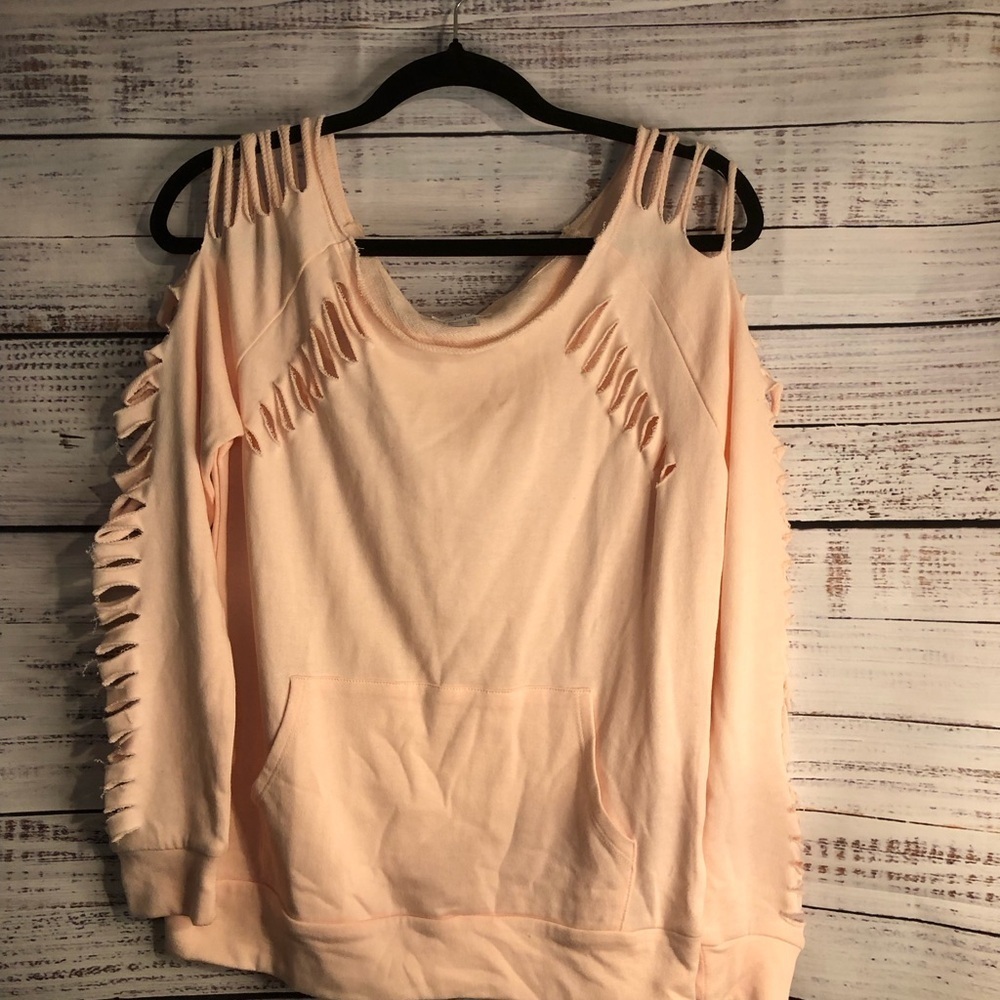 VENUS Pink Sleeveless Cut Out Sweatshirt